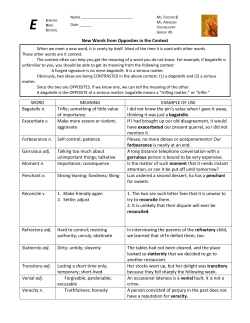 New Words from Opposites in the Context WORD MEANING