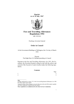 Fees and Travelling Allowances Regulations 1952