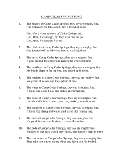 CEDAR SPRINGS camp songs