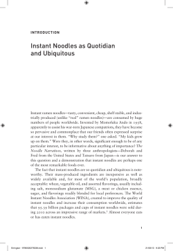 Instant Noodles as Quotidian and Ubiquitous