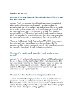 Questions and Answers Question: What is the Electronic Check