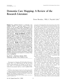 Dementia Care Mapping: A Review of the