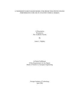 A THERMODYNAMICS BASED MODEL FOR PREDICTING PISTON