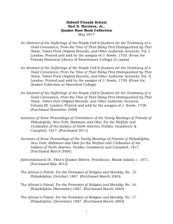 Quaker Rare Book Collection Bibliography Quaker