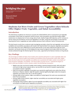 Students Eat More Fruits and Green Vegetables