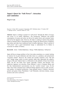 Japan`s Quest for &ldquo;Soft Power&rdquo;: Attraction and