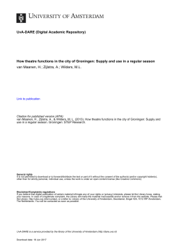 How theatre functions in the city of Groningen: Supply and use in a