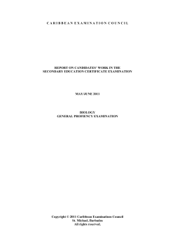 caribbeanexaminationc ouncil report on candidates` work in