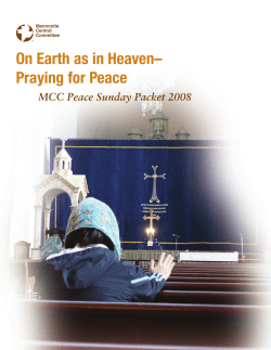On Earth as in Heaven&ndash; Praying for Peace