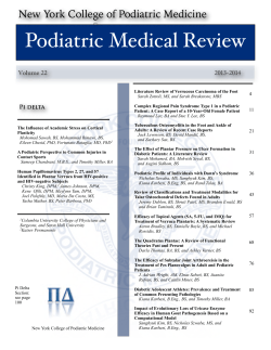 Podiatric Medical Review 2014 - New York College of Podiatric