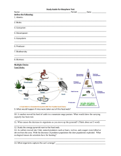 Study Guide for Biosphere Test Name: Period: ______ Date