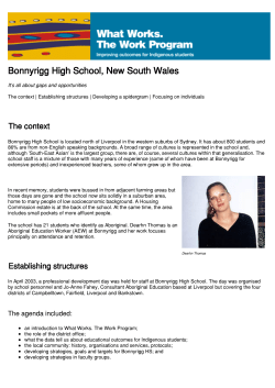 Improving Outcomes for Indigenous students - What Works