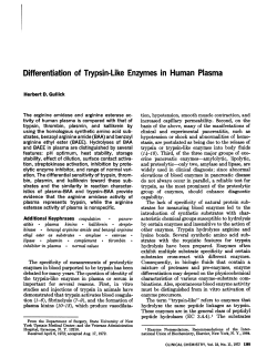 Differentiation of Trypsin-LikeEnzymesin Human Plasma