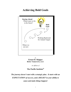 Achieving Bold Goals - Leadership Industries