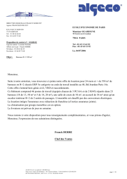 Monsieur, Suite &agrave; notre entretien, vous trouverez ci