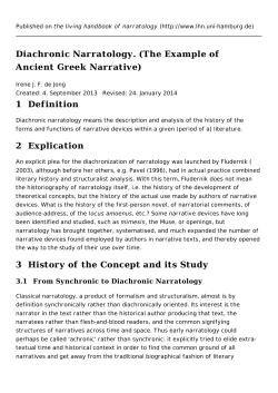 Diachronic Narratology. (The Example of Ancient Greek Narrative)