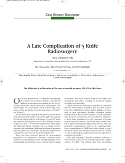 A Late Complication of Knife Radiosurgery