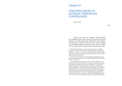 Chapter II ONGOING ISSUES IN RUSSIAN CORPORATE