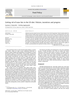 Getting rid of trans fats in the US diet: Policies