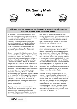 Mitigation need not always be a reaction solely to reduce