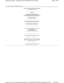 First Quarter of 2014 Earnings Release