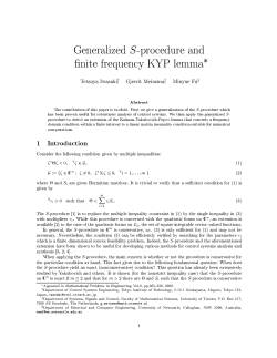 Generalized S-procedure and finite freqency KYP lemma