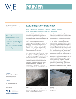 Evaluating Stone Durability - Wiss, Janney, Elstner Associates, Inc.