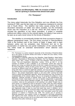 40 Dinizulu and Bhambatha, 1906: An invasion of Natal and an