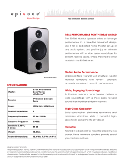 Episode 700 Series Monitor Speaker Cut Sheet