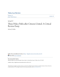 Three Policy Paths after Citizens United: A Critical Review Essay