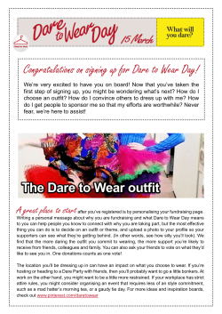 Congratulations on signing up for Dare to Wear Day