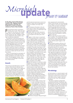 International Food Hygiene Microbial Update: Fruit and Salad
