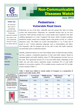 NCD Watch June 2013 - Pedestrians : Vulnerable Road Users
