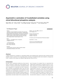 Asymmetric &alpha;-amination of 3-substituted oxindoles - Beilstein