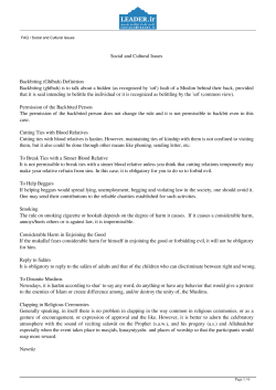 Social and Cultural Issues Backbiting (Ghībah) Definition Backbiting