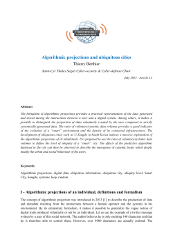 Algorithmic projections and ubiquitous cities