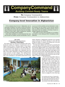 Company-level Innovation in Afghanistan
