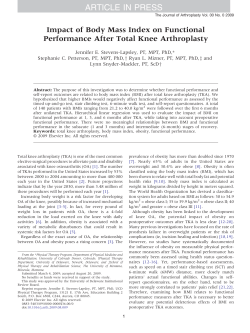 Impact of Body Mass Index on Functional Performance After Total