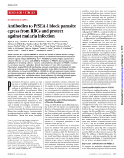 Antibodies to PfSEA-1 block parasite egress from RBCs and protect