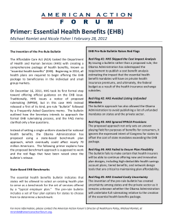 Primer:`Essential`Health`Benefits`(EHB)