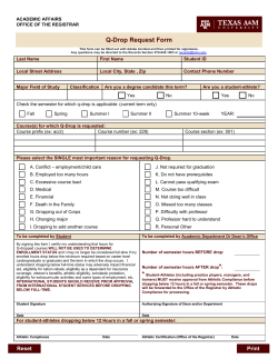 Q-Drop Request Form - TAMU Registrar Office