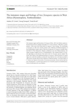 The immature stages and biology of two Xenapates species in West