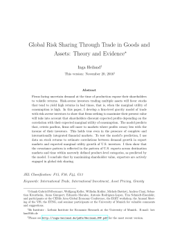 Global Risk Sharing Through Trade in Goods and