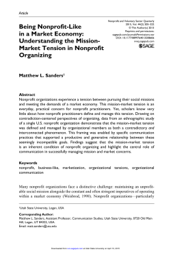 Being Nonprofit-Like in a Market Economy: Understanding the