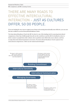 THERE ARE MANY ROADS TO EFFECTIVE INTERCULTURAL