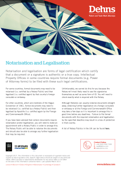 Notarisation and Legalisation