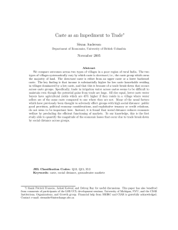 Caste as an Impediment to Trade*