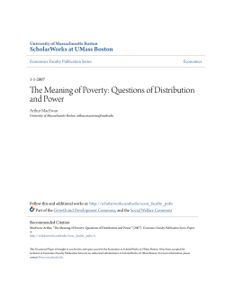 The Meaning of Poverty: Questions of Distribution and Power