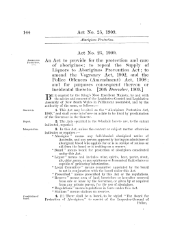 Act No. 25, 1909. An Act to provide for the protection and care of