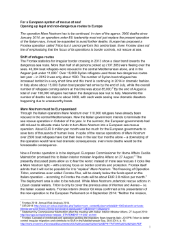 For a European system of rescue at sea! Opening up legal